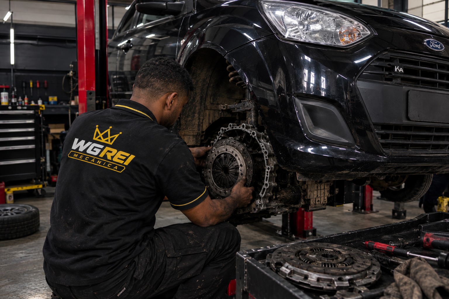 Troca de embreagem automotiva